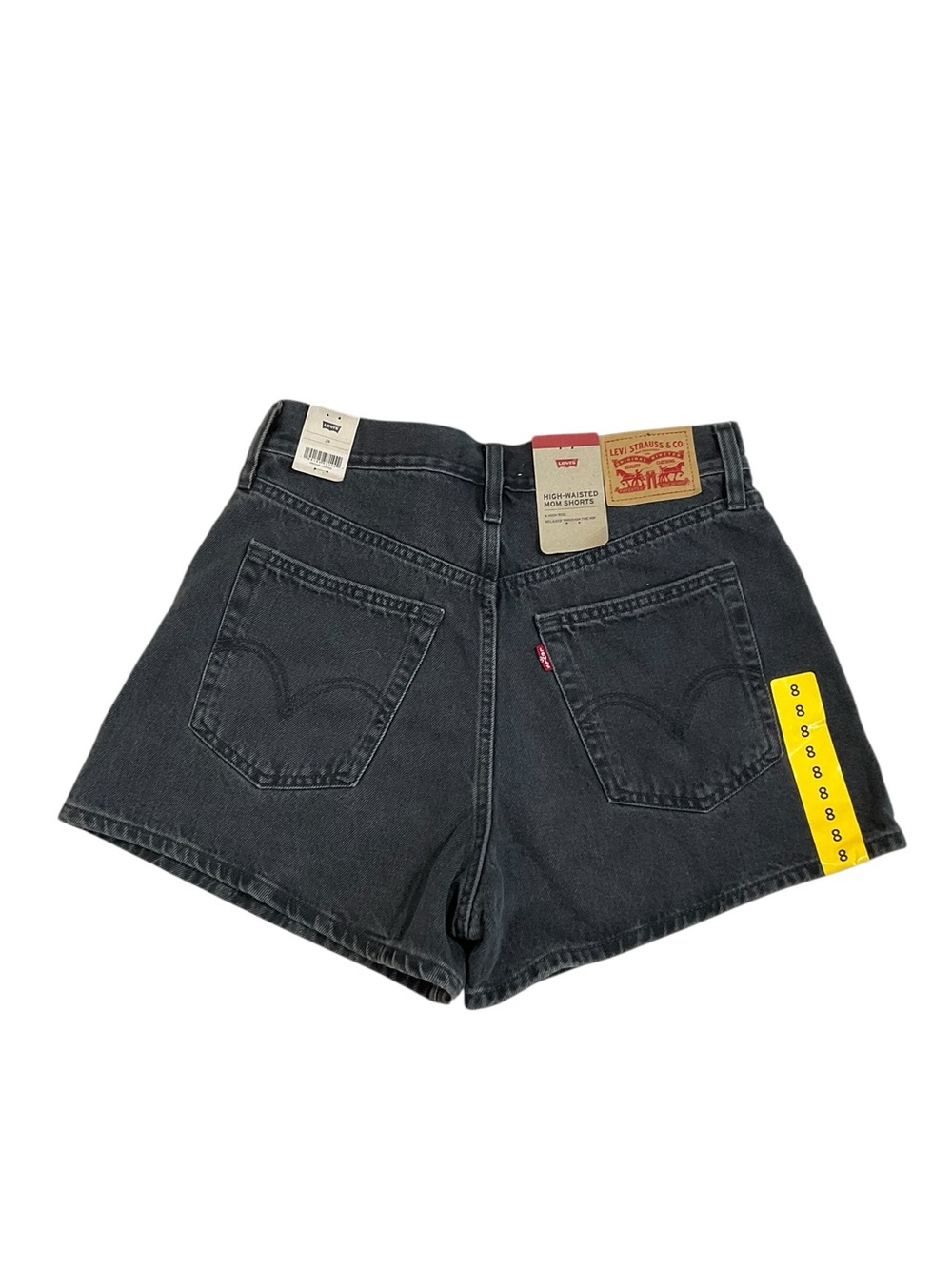 Levi’s High-Waisted Mom Shorts Washed Black Denim Size 29 NWT